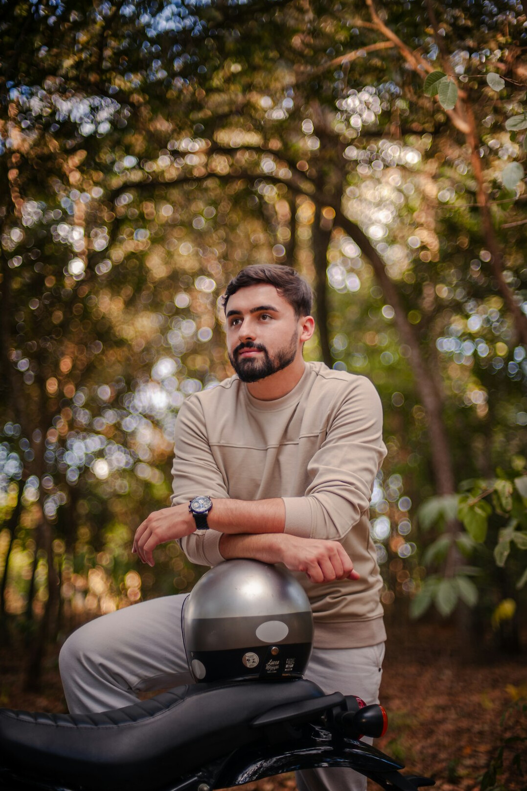 Portrait of a bearded man outdoors